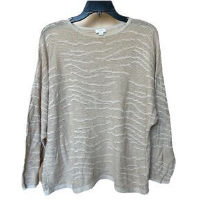 Pure Jill Sweater Top Women’s XL Long Sleeve Soft Casual Crew Neck Linen Blend